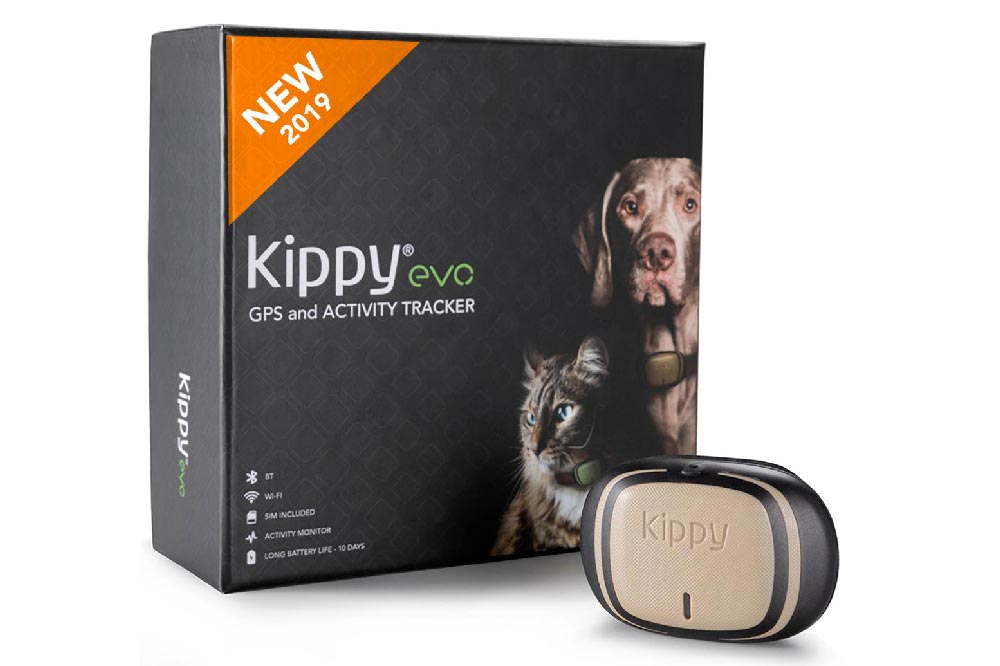 Kippy evo brown wood gps tracker for dog